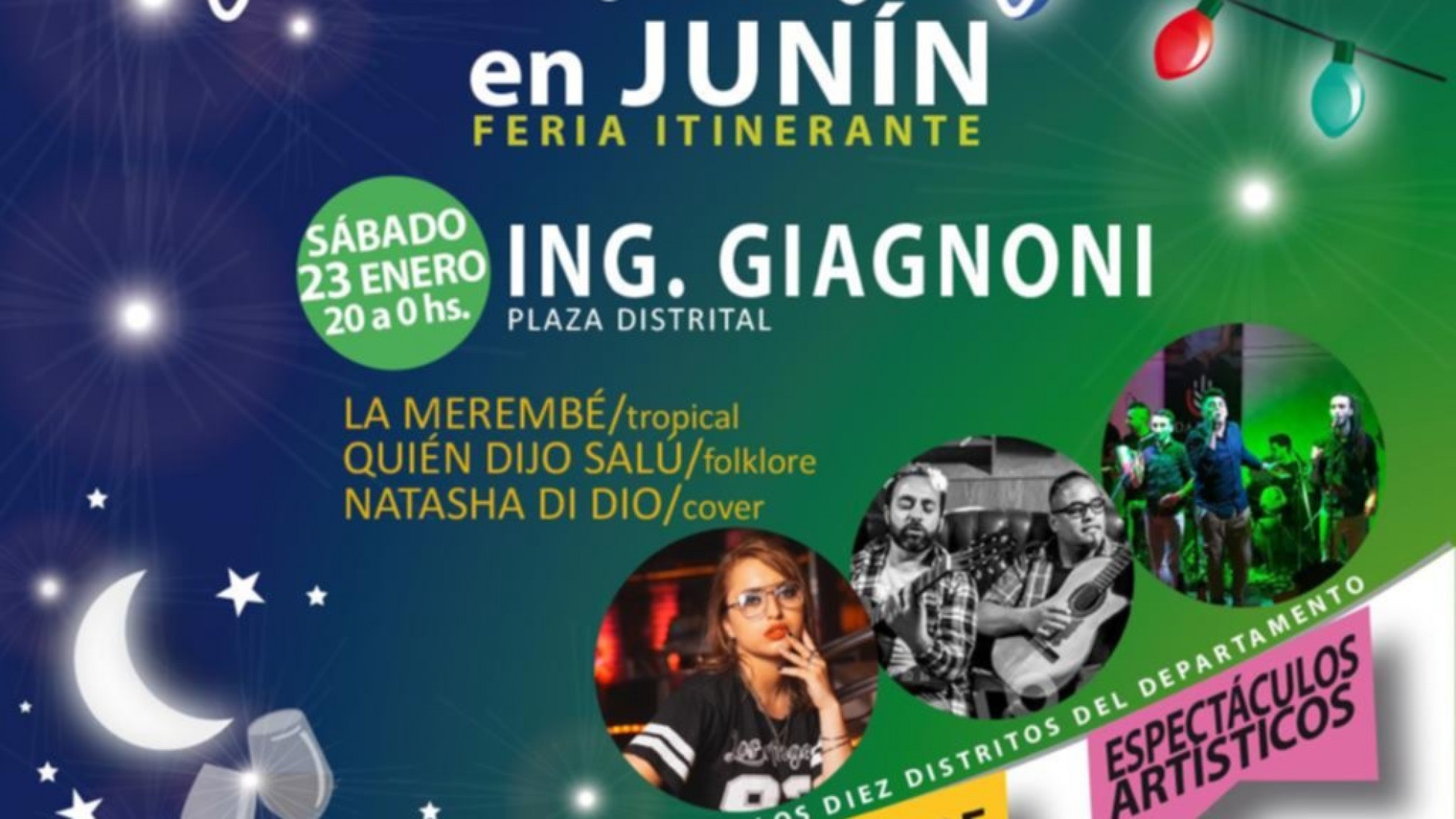 Nochecitas de verano en Junín llegan a Ingeniero Giagnoni